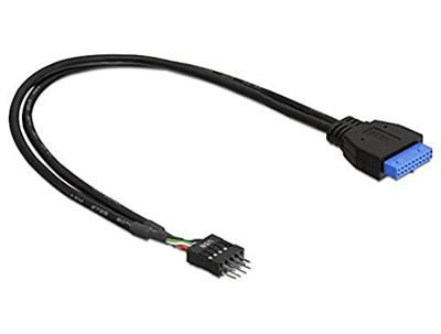 Delock 83791 Kabel USB 3.0 pin header female > USB 2.0 pin header male 45cm