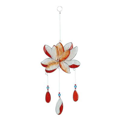 Rode Resin Lotus Ornament van Sarana, 40 gram