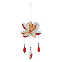 Rode Resin Lotus Ornament van Sarana, 40 gram - thumbnail