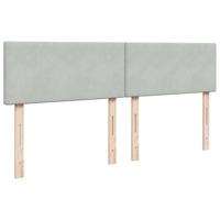 Boxspring met matras fluweel lichtgrijs 200x200 cm - thumbnail