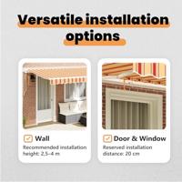 VidaXL Inklapbaar zonnescherm geel 400 x 200 cm stof - thumbnail