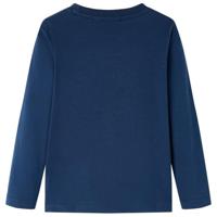 Kindershirt met lange mouwen voetbalveldprint 92 marineblauw - thumbnail