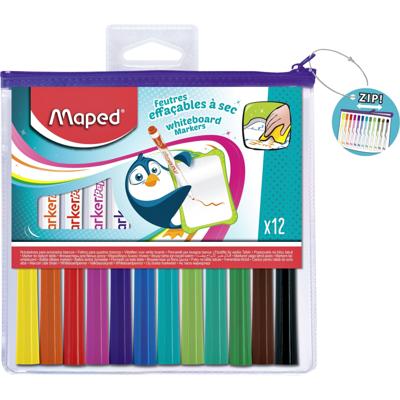 Maped Marker'Peps whiteboardmarker, etui met 12 stuks in geassorteerde kleuren