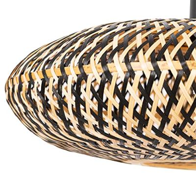 QAZQA Oosterse hanglamp zwart bamboe 50 cm - Ostrava