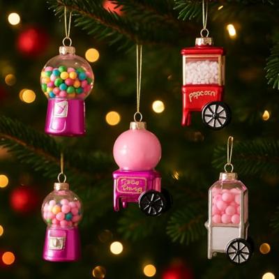 Decoris kersthanger glas food d9cm - assortiment