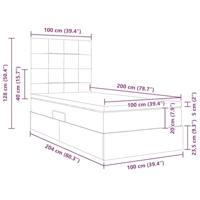 Opbergbed met LED met matras Donkergrijs 100 x 200 cm Polyester - thumbnail