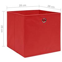 VidaXL Opbergboxen 10 st 28x28x28 cm nonwoven stof rood - thumbnail