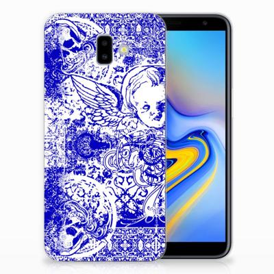 Silicone Back Case Samsung Galaxy J6 Plus (2018) Angel Skull Blauw Silicone Back Case Samsung Galaxy J6 Plus (2018) Angel Skull Blauw