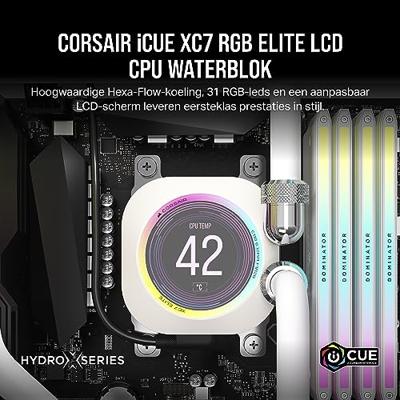Corsair iCUE XC7 RGB ELITE LCD WHITE cpu-koeler Corsair iCUE XC7 RGB ELITE LCD WHITE cpu-koeler