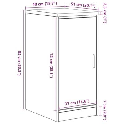 Garagekast 40x51x85 cm massief grenenhout zwart