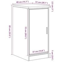 Garagekast 40x51x85 cm massief grenenhout grijs sonoma - thumbnail