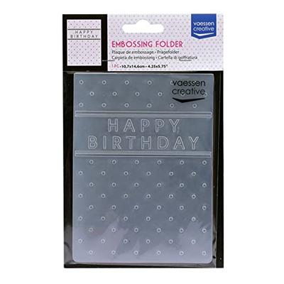 Vaessen Creative • embossing folder happy birthday met stippen