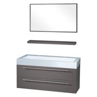 Differnz Force badkamermeubel 100cm 2 kraangaten antraciet met spiegel en planchet - thumbnail