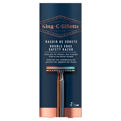 Gillette King C. Gillette Double Edge Safety Scheersysteem met 5 Navulmesjes Gillette King C. Gillette Double Edge Safety Scheersysteem met 5 Navulmesjes