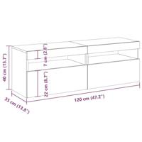 Tv-meubels 2 st met LED-verlichting 60x35x40 cm gerookt eiken - thumbnail