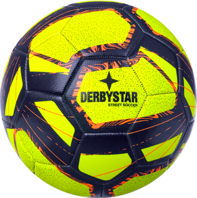 Derbystar Voetbal Street Soccer geel / blauw/ oranje V22 1547 maat 5