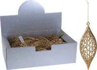 Kerstbal Sierlijke Pegel met glitter 22cm - thumbnail