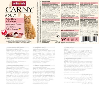 ANIMONDA Carny Adult Turkey, chicken and shrimp - nat kattenvoer - 400g