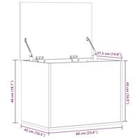 Opbergbox 60x42x46 cm bewerkt hout betongrijs - thumbnail