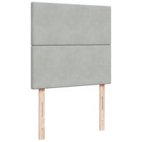 Boxspring met matras fluweel lichtgrijs 80x200 cm - thumbnail