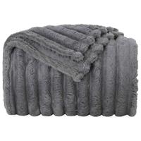 VidaXL Gooi deken donkergrijs 270 x 240 cm fleece - thumbnail