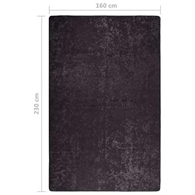 Vloerkleed wasbaar anti-slip 160x230 cm antracietkleurig - thumbnail