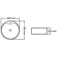 VidaXL Wastafel met overloop 36x13 cm keramiek wit - thumbnail