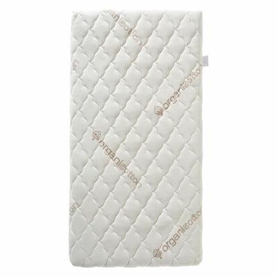 Babymatras van biologisch katoen - 60x120x10 cm - 100% katoen - Afneembare hoes - Geen chemische behandeling - thumbnail
