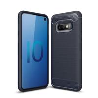 Geborsteld textuur koolstofvezel TPU Case voor Galaxy S10e - thumbnail