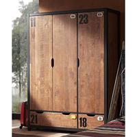 Vipack 3-deurs kledingkast Alex - bruin - 200x147,4x55 cm - thumbnail