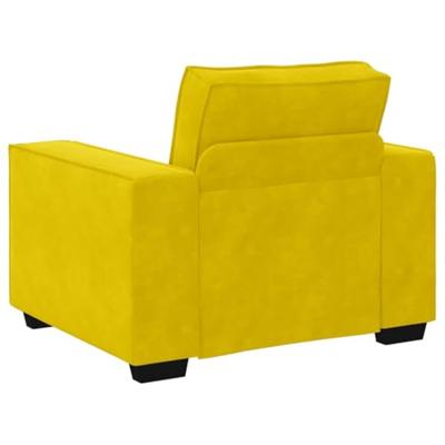 3-delige Loungeset met kussens fluweel geel - thumbnail