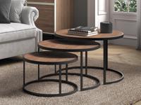 Set van 2 salontafels LENNIXA mangolia hout - thumbnail