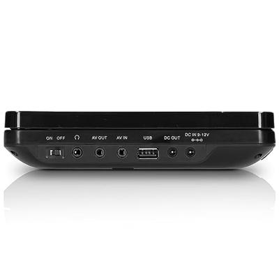 Lenco 2x 9" draagbare DVD-speler met USB SD ingebouwde batterij hoofdtelefoon en beugel Zwart - DVP-939