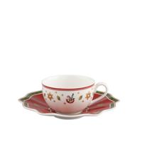 Villeroy & Boch Toy's Delight Koffie/theekop 0.2l wit met schotel rood - thumbnail