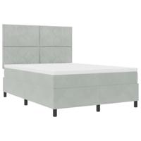 Boxspring bed met matras Lichtgrijs 140 x 200 cm Fluweel - thumbnail