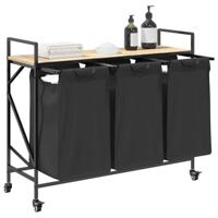 Wasmand 3 vakken met planken sonoma eikenkleurig - thumbnail