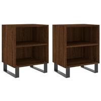 Nachtkastjes 2 st 40x30x50 cm bewerkt hout bruin eikenkleur - thumbnail