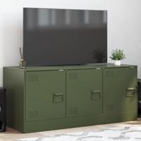 Tv-meubel 99x39x44 cm staal olijfgroen - thumbnail