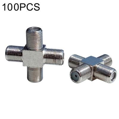 100 stuks 1 F female naar 3 F Female Jack 4 manier F splitter TV coax adapter connector 100 stuks 1 F female naar 3 F Female Jack 4 manier F splitter TV coax adapter connector