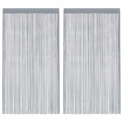 VidaXL Koordgordijnen 2 st 100x250 cm lichtgrijs VidaXL Koordgordijnen 2 st 100x250 cm lichtgrijs