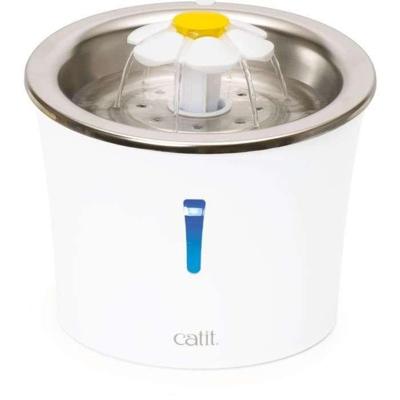 Catit Flower Kattenfontein - 3L - RVS Bovenkant - Met LED - Wit