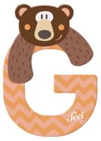 Sevi dierenletter G 10 cm zalmroze/bruin - thumbnail