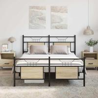 Bedframe zonder matras hout sonoma eikenkleurig 137x190 cm - thumbnail