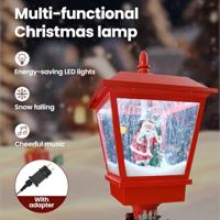 Kerststraatlamp met lantaarn Rood 40.5x40.5x180cm Metaal - thumbnail