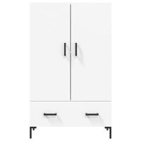 Hoge kast 69,5x31x115 cm bewerkt hout wit - thumbnail