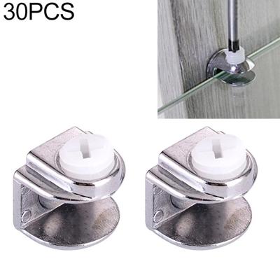 30 stuks zink legering Bright vaste beugel aansluiting single hole halfronde glas Bevestigingsklem