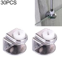 30 stuks zink legering Bright vaste beugel aansluiting single hole halfronde glas Bevestigingsklem - thumbnail