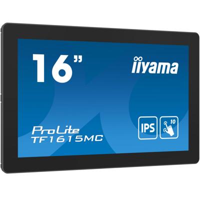 Iiyama ProLite TF1615MC-B1 Touchscreen monitor Energielabel: E (A - G) 39.6 cm (15.6 inch) 1920 x 1080 Pixel 16:9 25 ms HDMI, DisplayPort, VGA, Audio-Line-out Iiyama ProLite TF1615MC-B1 Touchscreen monitor Energielabel: E (A - G) 39.6 cm (15.6 inch) 1920 x 1080 Pixel 16:9 25 ms HDMI, DisplayPort, VGA, Audio-Line-out