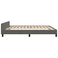 Bedframe met hoofdeinde fluweel donkergrijs 180x200 cm - thumbnail