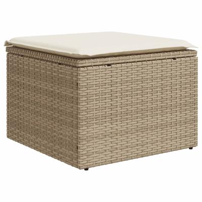 6-delige Loungeset met kussens poly rattan beige - thumbnail